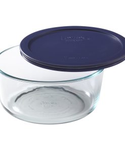 Pyrex Simply Store 7-cup Glass Food Storage Container with Blue Lid