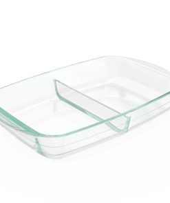 Pyrex 8?? x 12?? Divided Glass Baking Dish