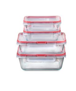 Pyrex FreshLock 8-piece Rectangular Glass Storage Set