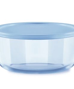 Pyrex Simply Store Tinted 7-cup Round Storage with Blue Plastic Lid