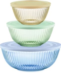 Pyrex Colors Sculpted Tinted 6-piece Mixing Bowl Set