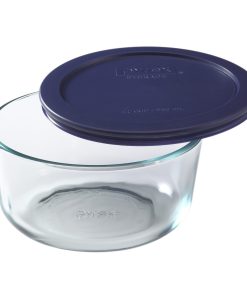 Pyrex Simply Store 4-cup Glass Food Storage Container with Blue Lid